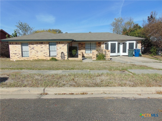 view of single story home