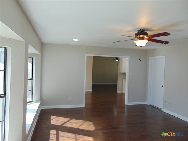 empty room featuring dark hardwood / wood-style floors