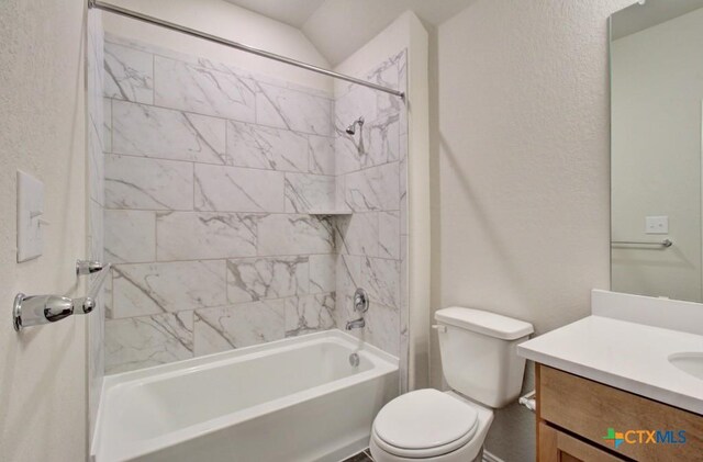 810 Saltbush St, New Braunfels, TX 78130 - bathroom with shower / bath combination, vanity, and a textured wall