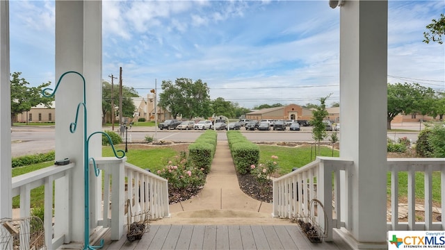 deck featuring a porch