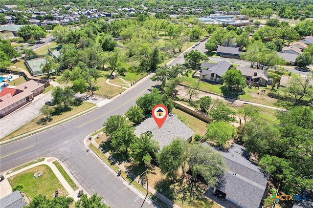 drone / aerial view with a residential view