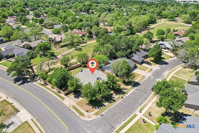 birds eye view of property featuring a residential view