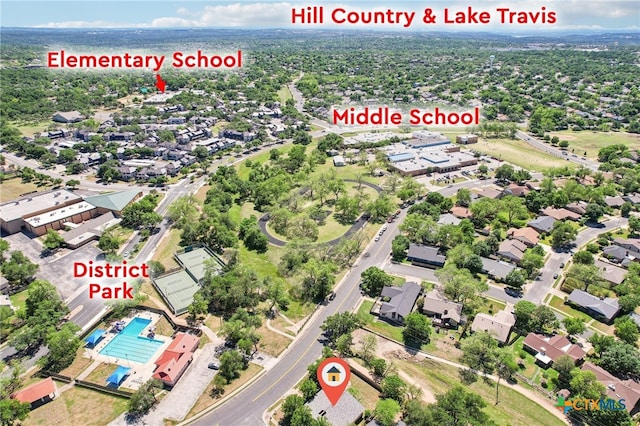 aerial view featuring a residential view