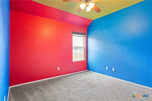 4004 Brookhaven Dr, Temple, TX 76504 - unfurnished room featuring a ceiling fan, carpet flooring, and vaulted ceiling