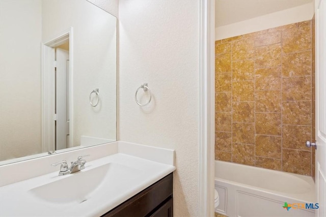 4004 Brookhaven Dr, Temple, TX 76504 - bathroom featuring toilet, vanity, and shower / washtub combination