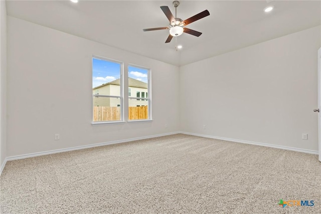 812 Waylon Cir, Killeen, TX 76542 - empty room with ceiling fan, carpet, and recessed lighting