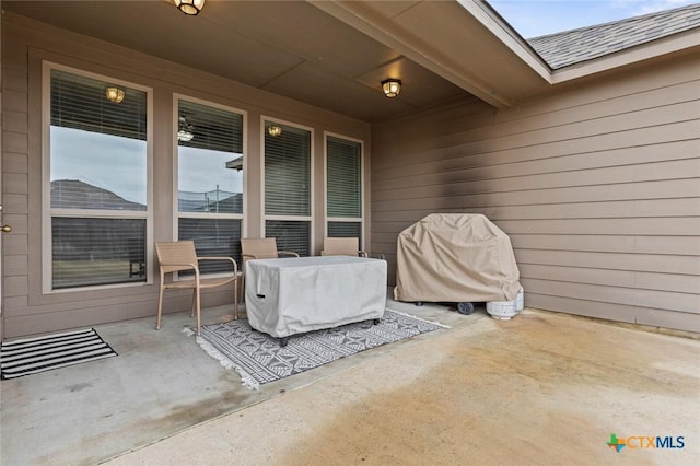 view of patio featuring grilling area