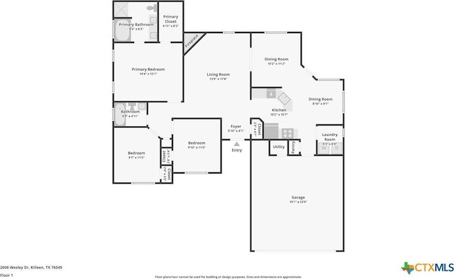 2606 Wesley Dr, Killeen, TX 76549 - view of room layout
