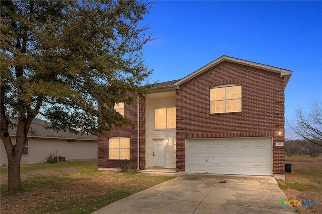 view of front of home with a garage