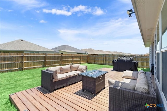 8812 Cantera Ridge Rd, Temple, TX 76502 - wooden terrace with an outdoor living space with a fire pit