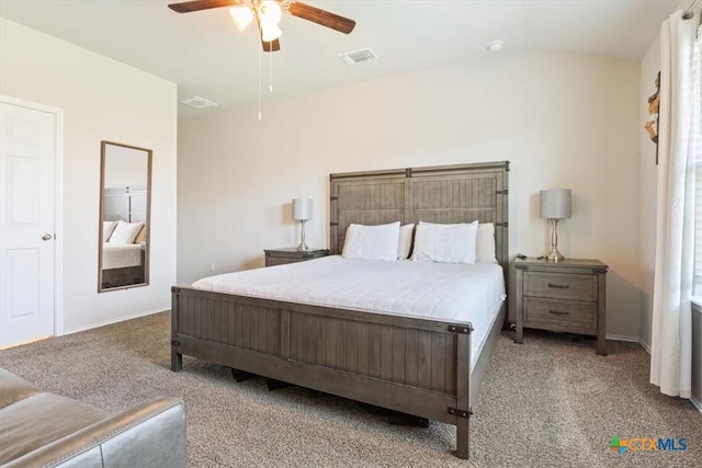 8812 Cantera Ridge Rd, Temple, TX 76502 - bedroom with carpet flooring, a ceiling fan, baseboards, and lofted ceiling