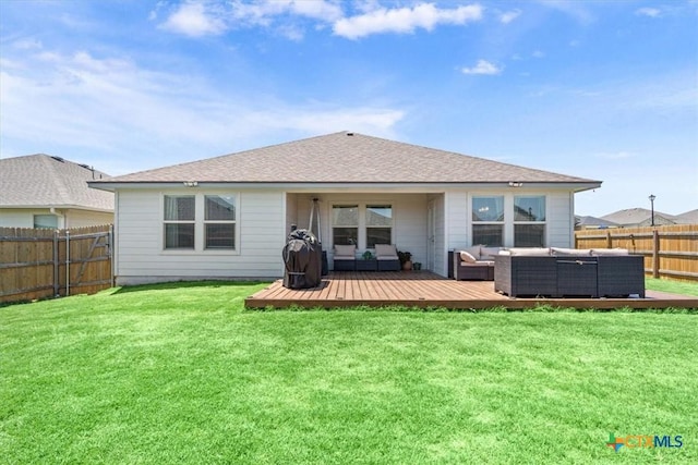 8812 Cantera Ridge Rd, Temple, TX 76502 - back of property with outdoor lounge area and a wooden deck
