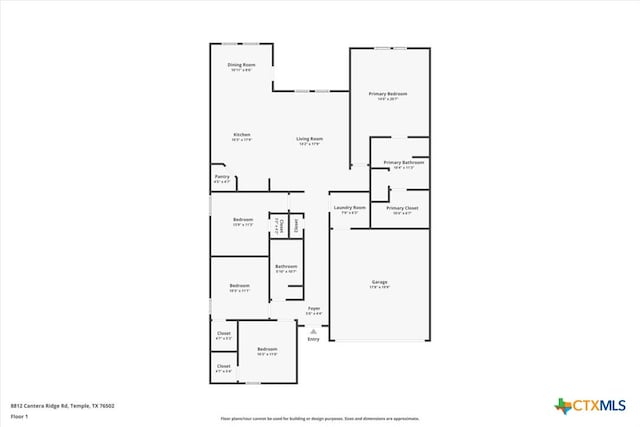 8812 Cantera Ridge Rd, Temple, TX 76502 - home floor plan