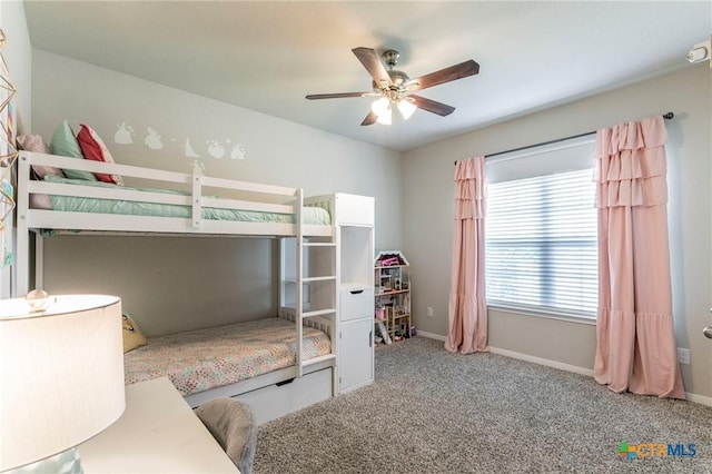 611 Hawks Shadow Dr, Temple, TX 76502 - bedroom with carpet flooring, baseboards, and ceiling fan