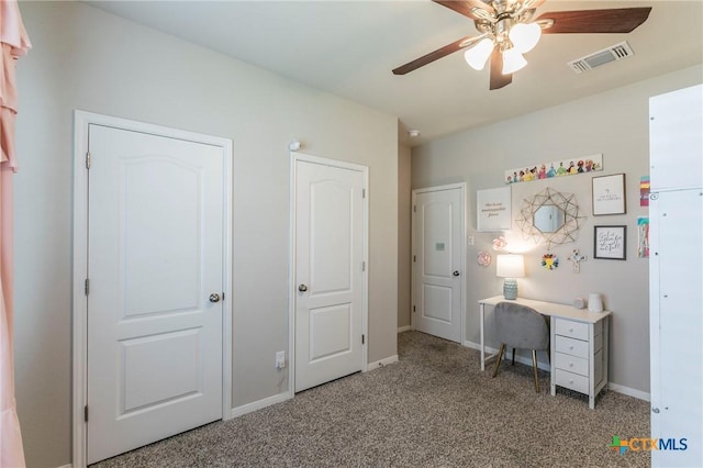 611 Hawks Shadow Dr, Temple, TX 76502 - carpeted office space featuring a ceiling fan and baseboards