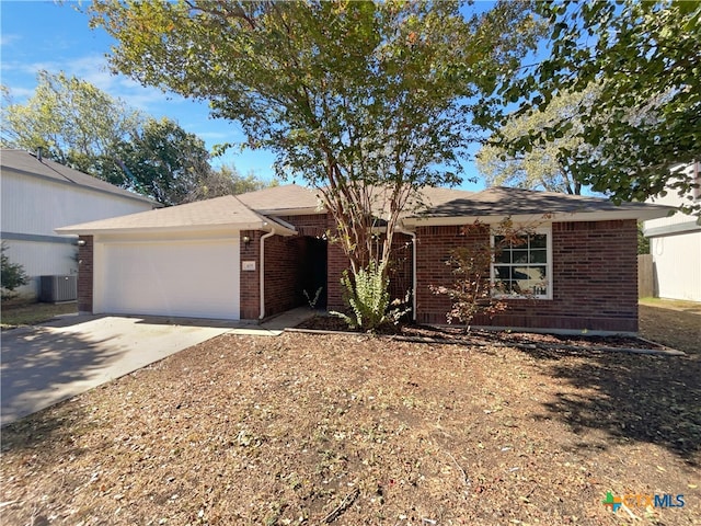 single story home with a garage