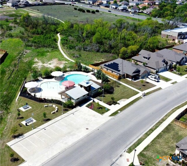 2306 Verona Ct, Harker Heights, TX 76548 - aerial view of residential area featuring a pool