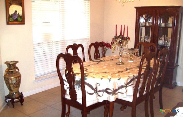 view of tiled dining area