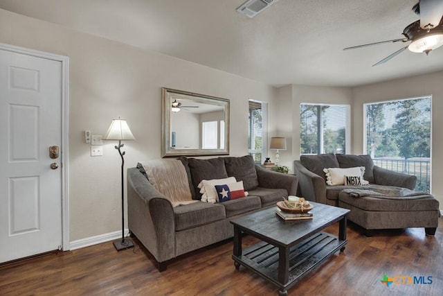 730 E Mather St Unit B101, New Braunfels, TX 78130 - living area with ceiling fan and wood finished floors