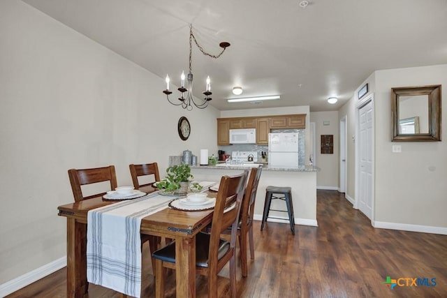 730 E Mather St Unit B101, New Braunfels, TX 78130 - dining space with a chandelier and dark wood-type flooring