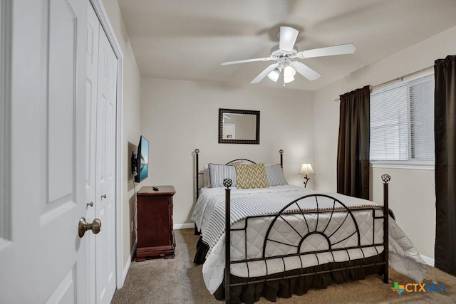 730 E Mather St Unit B101, New Braunfels, TX 78130 - carpeted bedroom with a closet and a ceiling fan