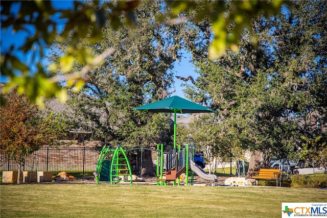 view of play area featuring a yard