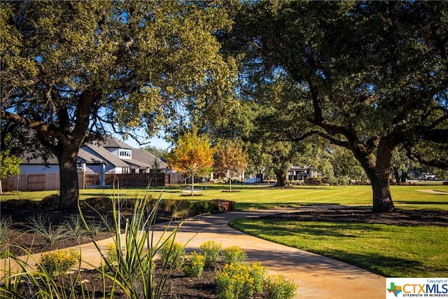 surrounding community featuring a lawn