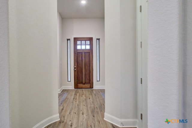 737 Groudsel Ave, New Braunfels, TX 78132 - foyer with baseboards and light wood-style floors