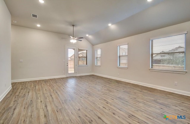 737 Groudsel Ave, New Braunfels, TX 78132 - spare room with baseboards, ceiling fan, visible vents, and wood finished floors