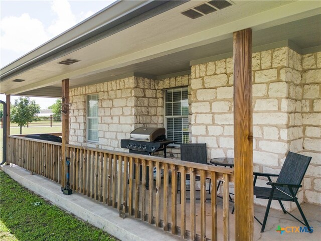 view of patio with a porch