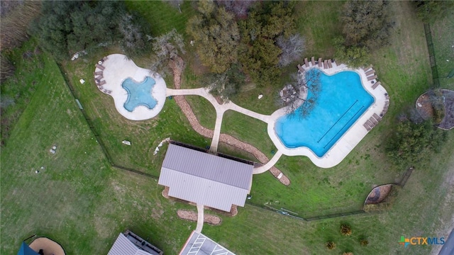 2326 Haven Bluff Ct, New Braunfels, TX 78132 - drone / aerial view of a pool area