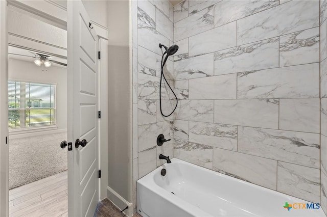 6119 Big Tree Dr, Salado, TX 76571 - full bath with baseboards, tub / shower combination, and a ceiling fan