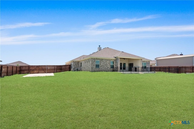 6119 Big Tree Dr, Salado, TX 76571 - rear view of property with a ceiling fan and a patio