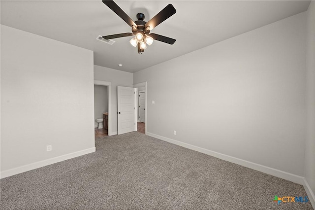 6119 Big Tree Dr, Salado, TX 76571 - unfurnished bedroom featuring carpet flooring, baseboards, ensuite bath, and ceiling fan