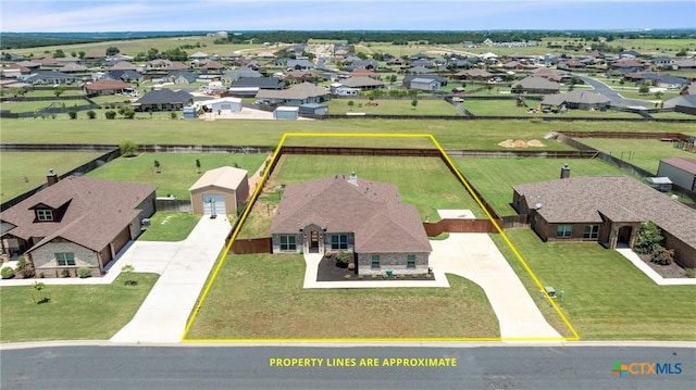6119 Big Tree Dr, Salado, TX 76571 - aerial view of residential area with property parcel outlined