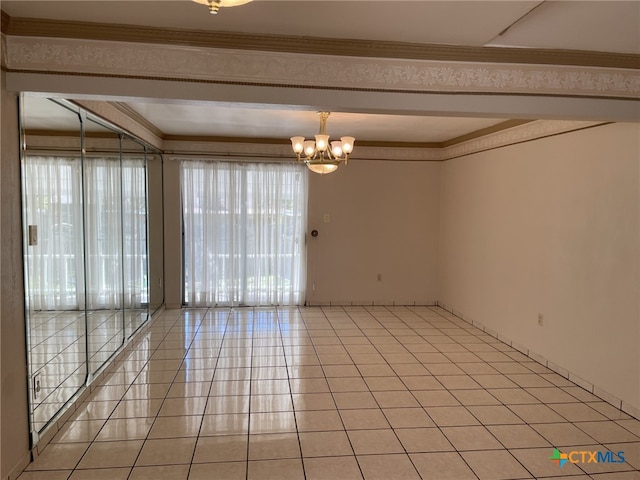 307 Hickok Ct, Austin, TX 78753 - spare room featuring healthy amount of natural light, a chandelier, and light tile patterned floors
