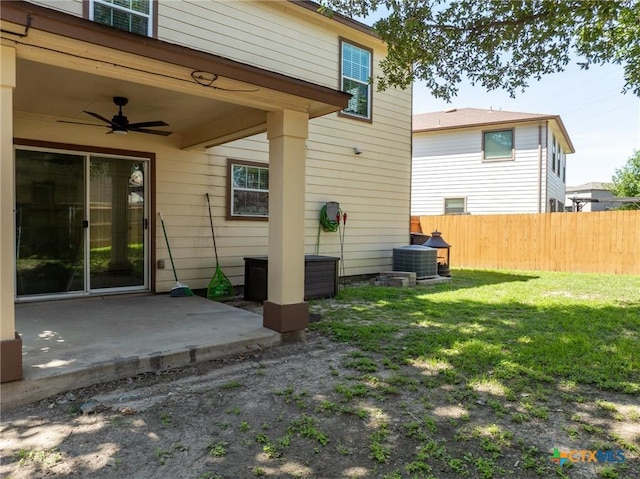9108 Sage Loop Ct, Temple, TX 76502 - back of property with ceiling fan, a patio area, and cooling unit
