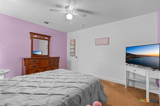 9108 Sage Loop Ct, Temple, TX 76502 - bedroom featuring carpet floors, ceiling fan, and baseboards