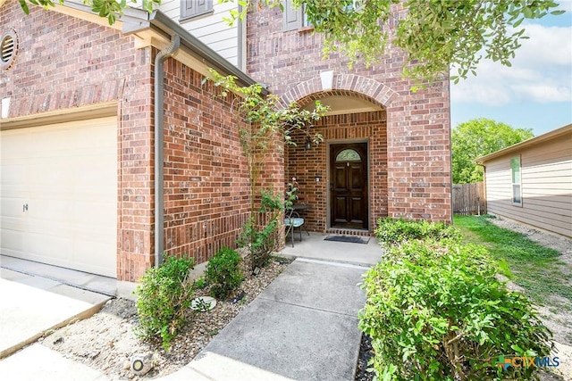 property entrance featuring a garage