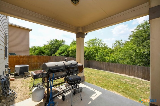 view of patio / terrace with cooling unit