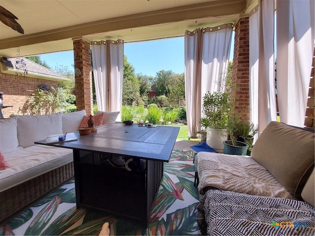 2105 Yak Trl, Harker Heights, TX 76548 - view of patio / terrace featuring an outdoor living space and ceiling fan