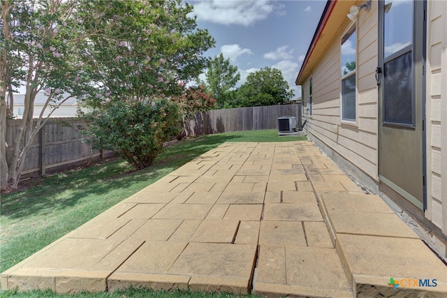 view of patio / terrace featuring central air condition unit