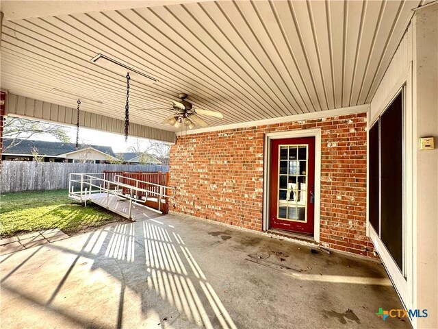 203 Hampshire St, Victoria, TX 77904 - view of patio / terrace with a ceiling fan