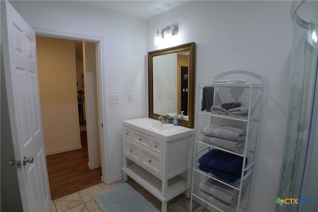 747 Oasis St, New Braunfels, TX 78130 - bathroom with vanity and tile patterned floors