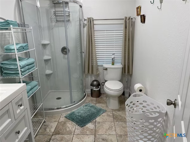 747 Oasis St, New Braunfels, TX 78130 - full bath with a shower stall, toilet, and vanity