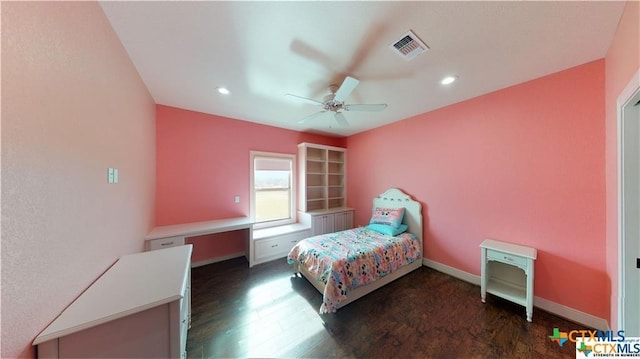 158 Sendera Loop, Victoria, TX 77904 - bedroom with wood finished floors, recessed lighting, baseboards, and a ceiling fan