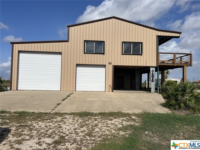 view of garage