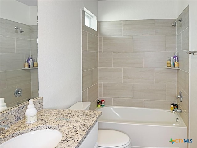327 Steele Way, Cibolo, TX 78108 - bathroom with vanity, toilet, and shower / washtub combination