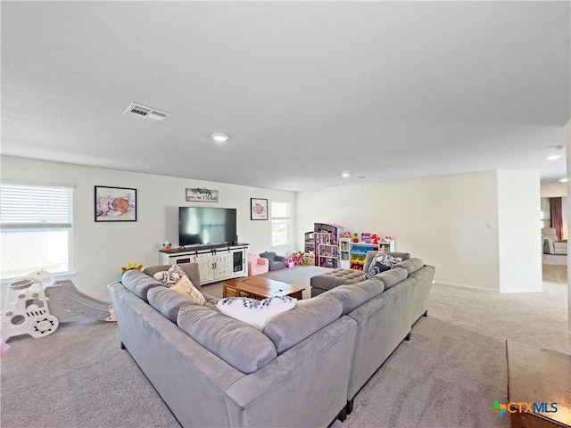327 Steele Way, Cibolo, TX 78108 - living room with carpet and recessed lighting