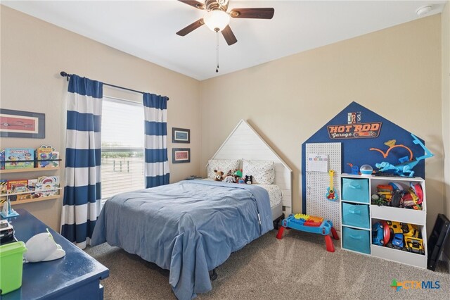 304 Campo Colinas Dr, Bertram, TX 78605 - carpeted bedroom featuring a ceiling fan